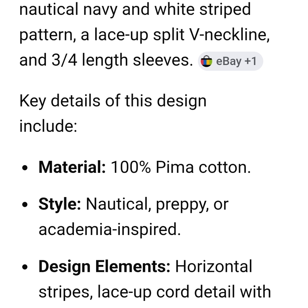 Tommy Bahama Navy & White Striped Lace-Up Top - Picture 7 of 7